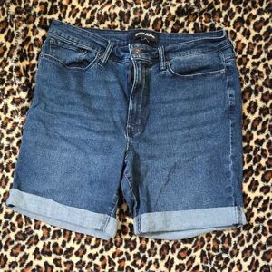 DKNY Medium Blue Rolled Cuff Denim Shorts